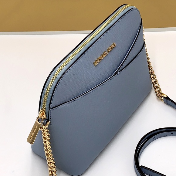 MICHAEL KORS JET SET TRAVEL DOME XCROSS XBODY PALE BLUE COLOR - Picture 8 of 13